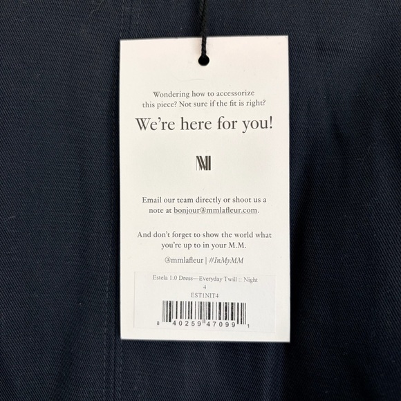 M.M.Lafleur Navy Estela A-Line Sleeveless Dress Everyday Twill | 4 - Picture 4 of 9